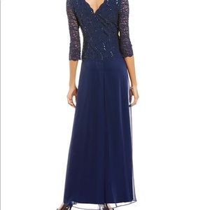 This navy gown is comfortable and looks fantastic in person and in pictures.